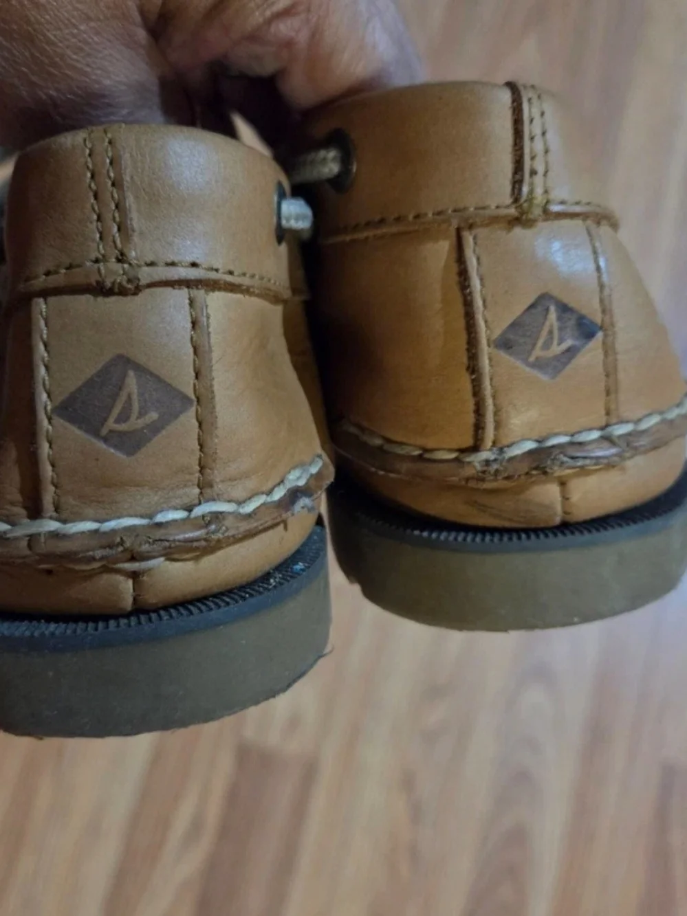 Sperry Top Sider Old School Tan Leather Moc Toe Boat Shoes